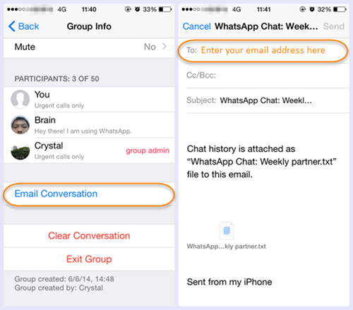 backup iphone whatsapp messages