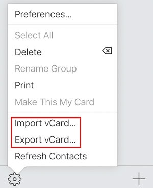 export contacts as vcard file to transfer contacts from icloud to android