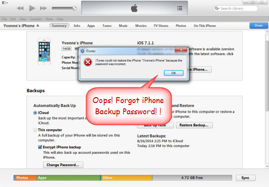 how to reset itunes password