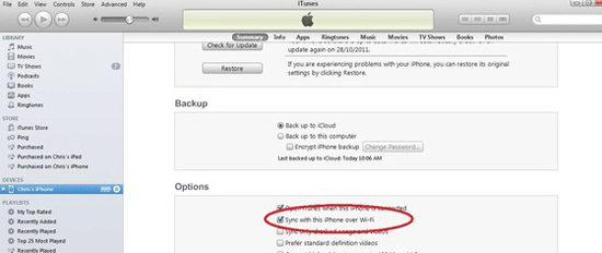 itunes wifi sync