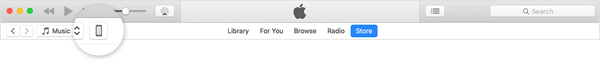 the device icon in itunes