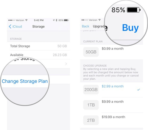 check your icloud storage