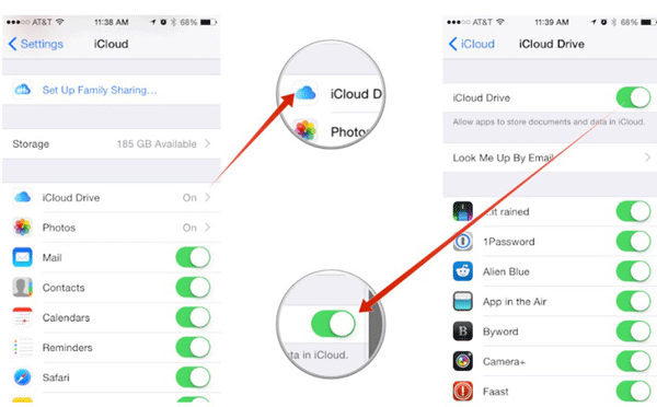 enable icloud drive on your iphone