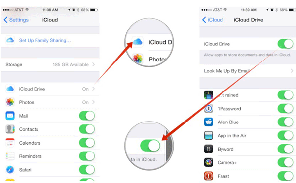 access icloud drive on ios device