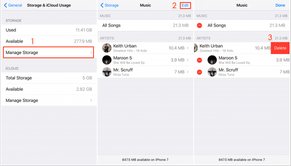how to delete music from ipod via settings
