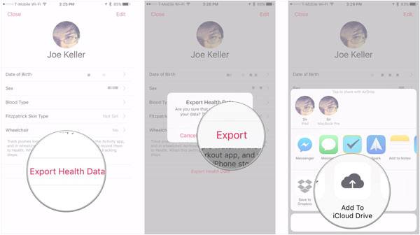 export health data on iphone ipad ipod
