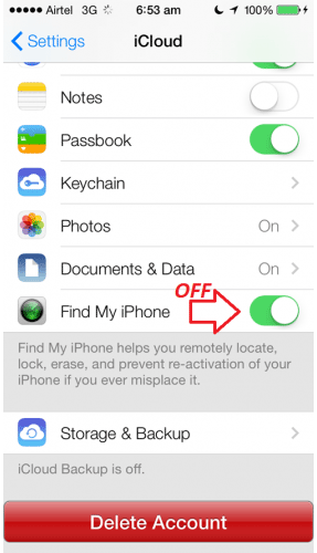 remove apple id from iphone without password