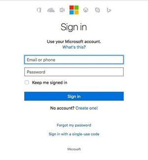 sign in onedrive