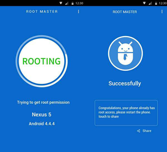 start rooting with root master