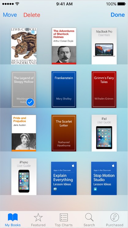 delete purchased books from iphone ipad