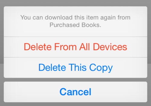 delete purchased books from iphone ipad