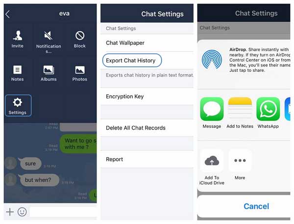 export line chat history on iphone