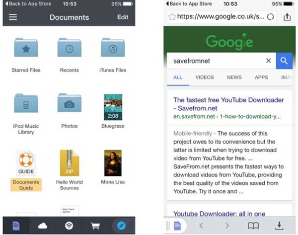 launch the Document 5 app to download youtube videos
