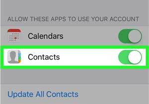 allow iphone calendar to use facebook account