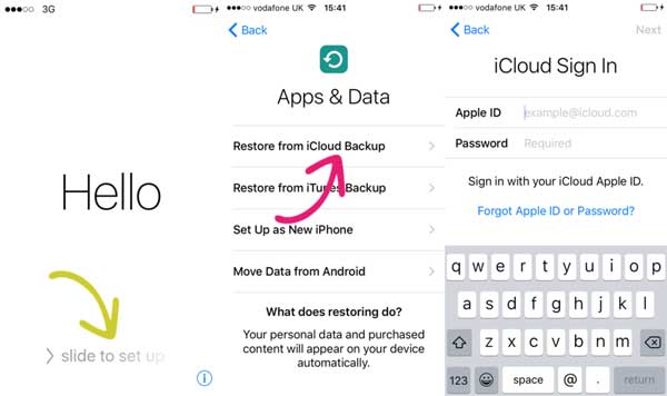 switch to new iphone using icloud