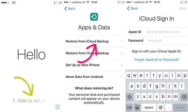 restore iphone from icloud backup