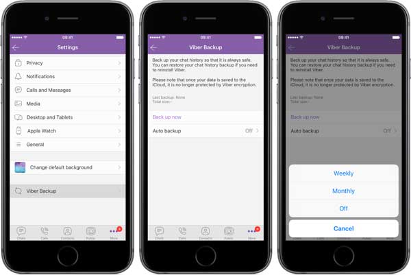 backup viber data on iphone directly