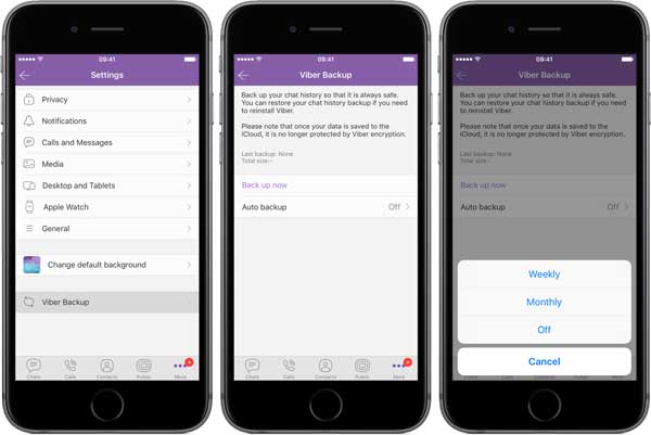 backup viber data on iphone directly