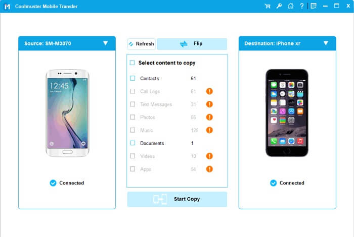 select music tab for transferring to iPhone x or 8