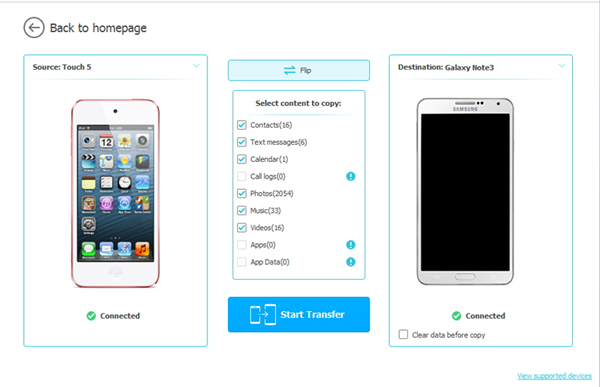 transfer apps from ipod to android