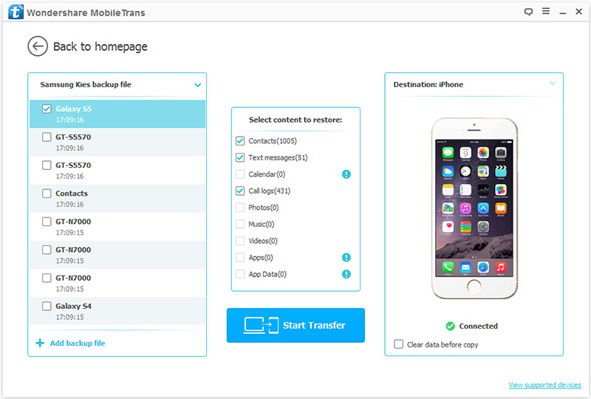 restore samsung kies to android