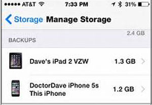 manage storage of ipad