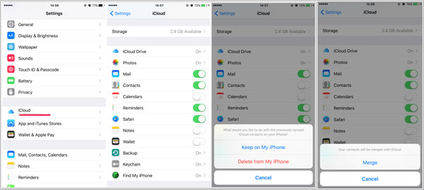 sync iphone contacts to icloud