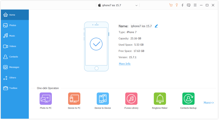 connect iphone to pc and launch iphone file manager