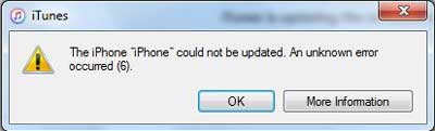 fix error 6 while restoring iphone