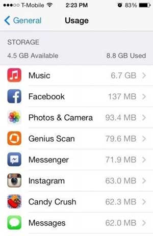 clear up iphone storage space