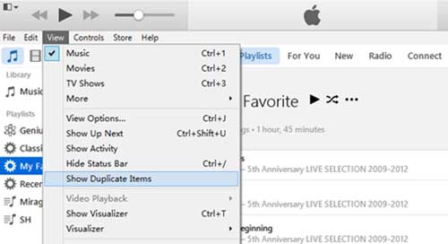 delete duplicate files on itunes