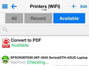 connect iphone to printer via printcentral