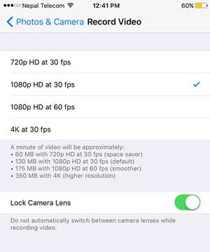 lock camera lens on iphone 8