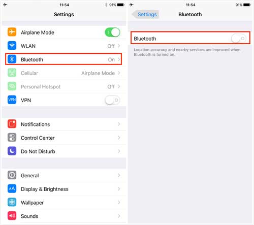 disable iphone bluetooth to fix iphone sound not working