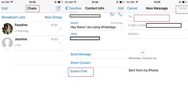 how to transfer whatsapp from iphone to android via email chat