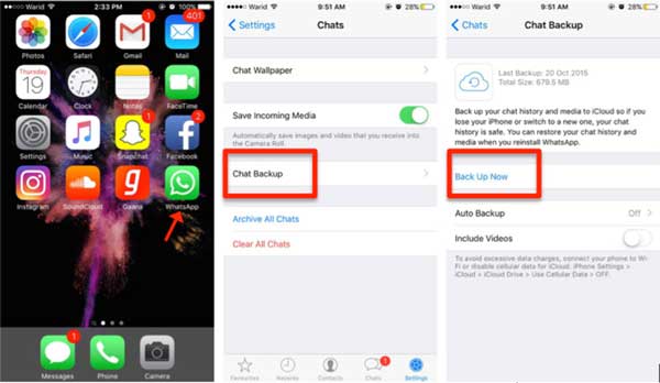 how to transfer whatsapp messages from iphone to iphone via icloud