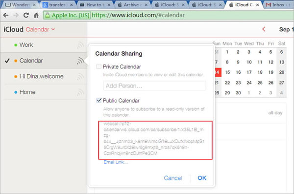 share icloud calendar