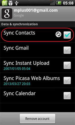 sync contacts from icloud to android