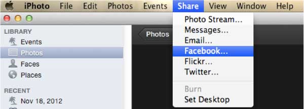 how to share photo from iphoto to facebook