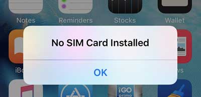 no sim card installed