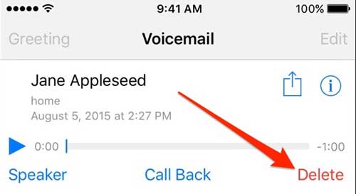 how to delete voicemail on ipad