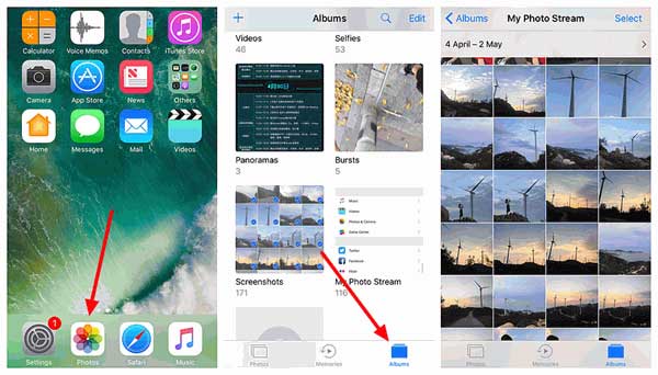 how to access photo stream on ios device