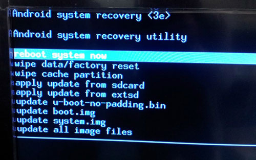 exit android system recovery mode normally