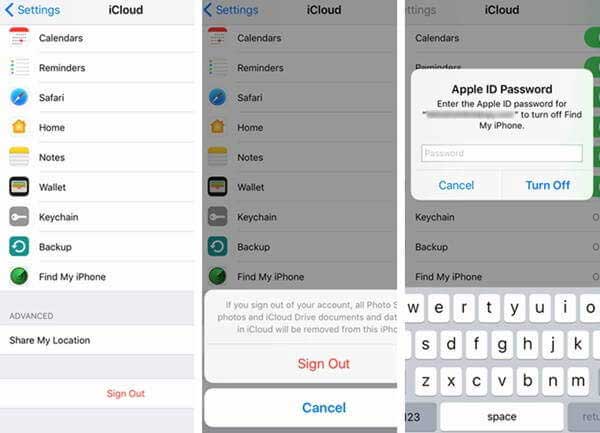 resign into icloud to fix repeatedly icloud sign in request