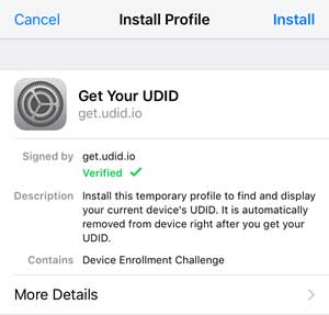 install plugin to get your iphone udid 