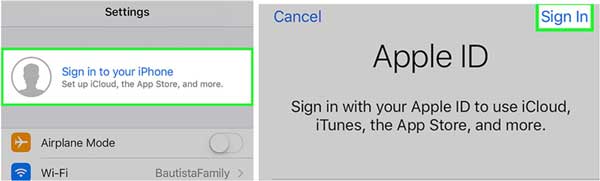 sign into your iphone with apple id