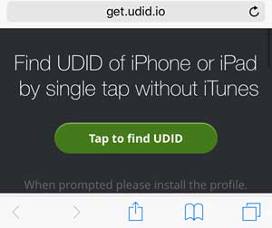 visit udidio to find udid of ios device