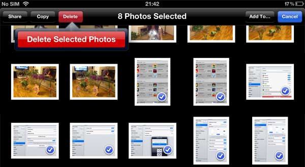 how to delete photos from ipad