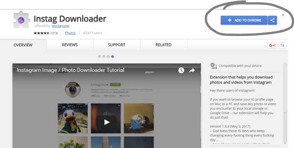 download instag downloader to download instagram videos