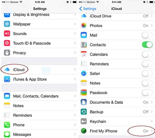 log out of icloud without password via iphone settings